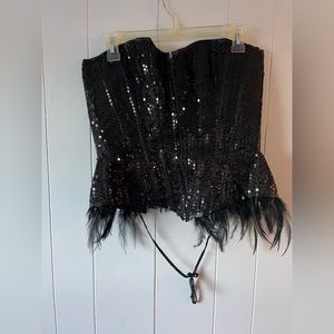 be Wicked sparkling black corset - fixer upper size 34